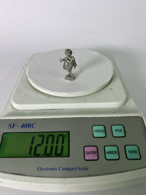 Pure Silver 92.5 Krishna Antique Idol 12g